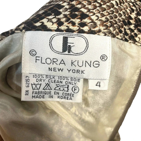 Flora Kung New York Vintage Snakeskin Printed 2-Piece Skirt Suit Set Size 4‎ - Picture 12 of 14